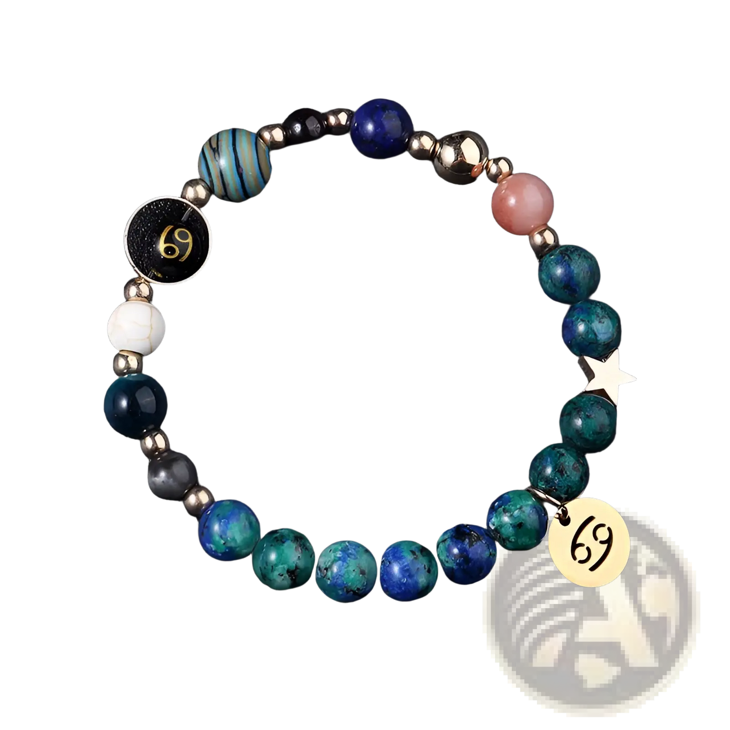 Natural Stone Zodiac Constellation Beaded Bracelet