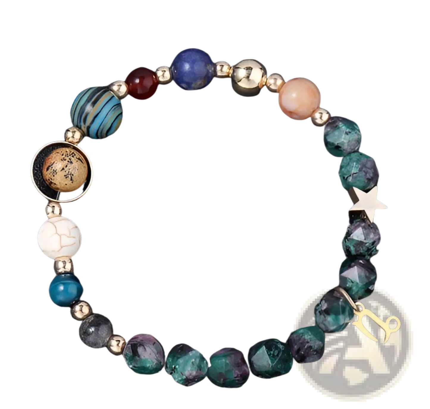 Natural Stone Zodiac Constellation Beaded Bracelet