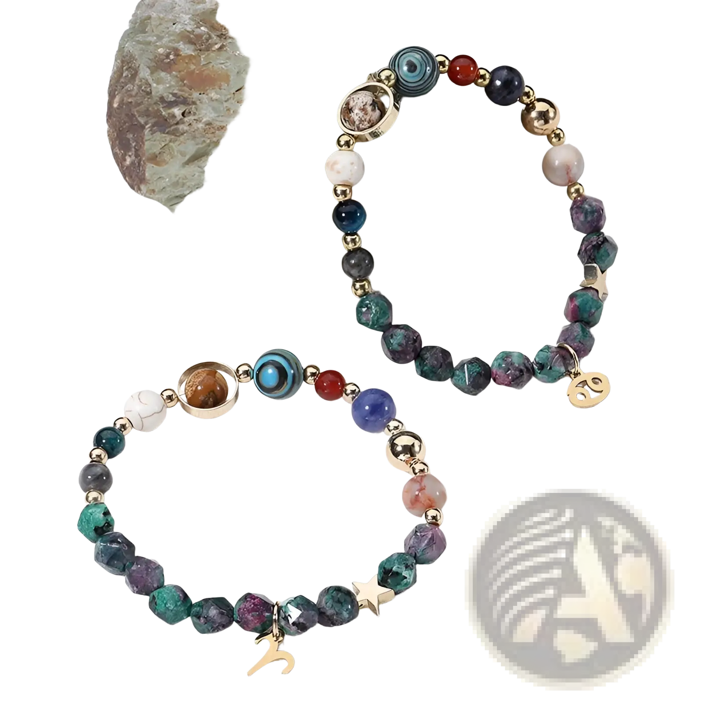 Natural Stone Zodiac Constellation Beaded Bracelet