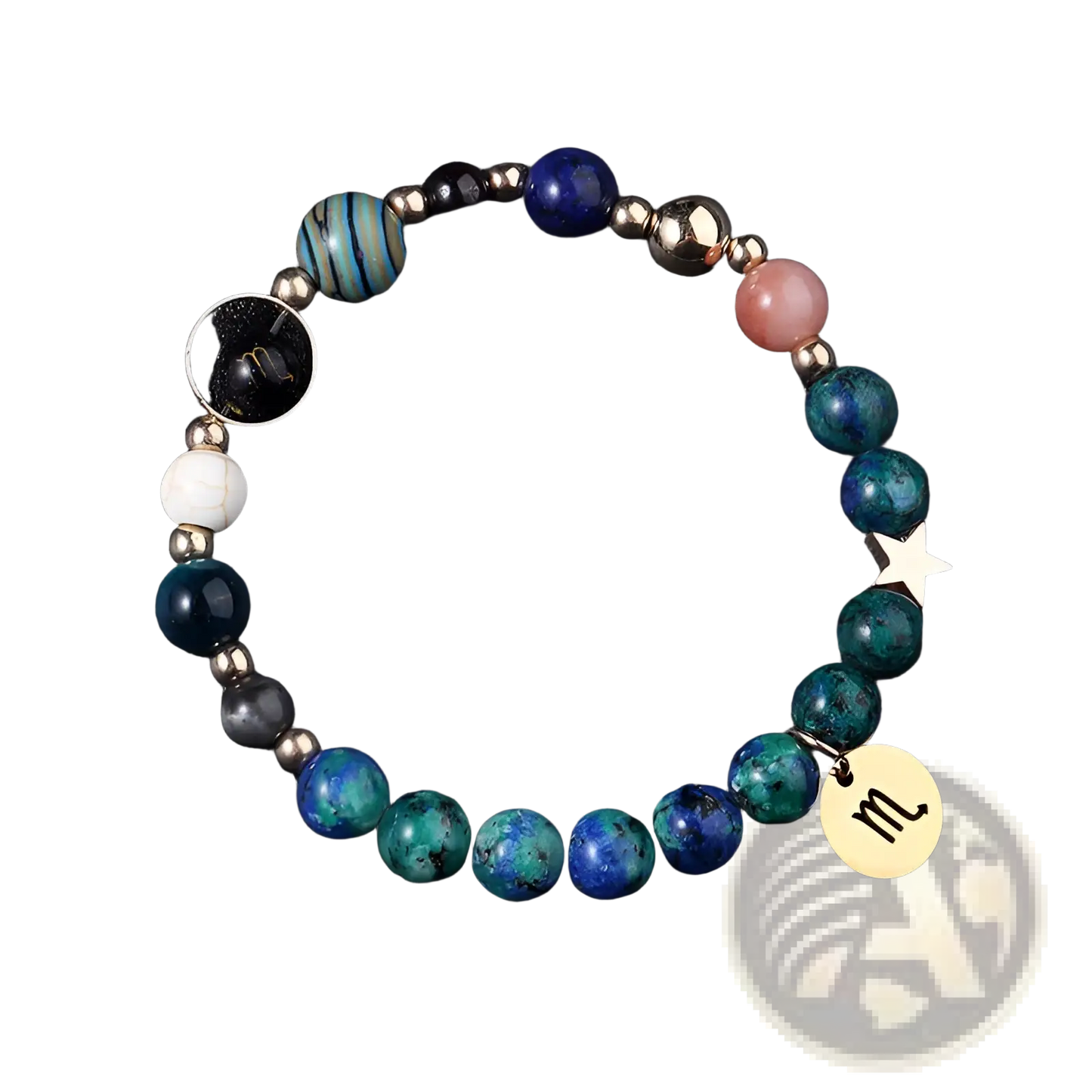 Natural Stone Zodiac Constellation Beaded Bracelet