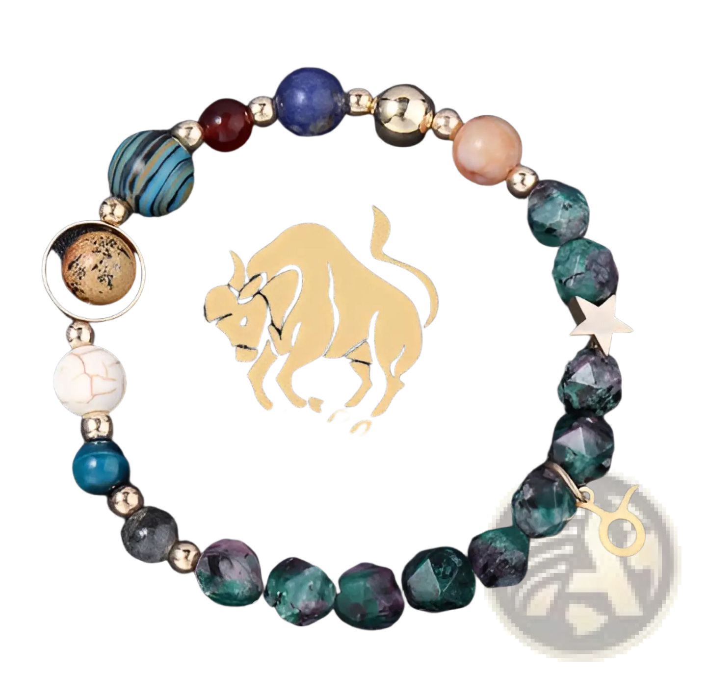 Natural Stone Zodiac Constellation Beaded Bracelet