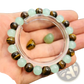 Natural Tiger Eye and Green Aventurine Beaded Bracelet