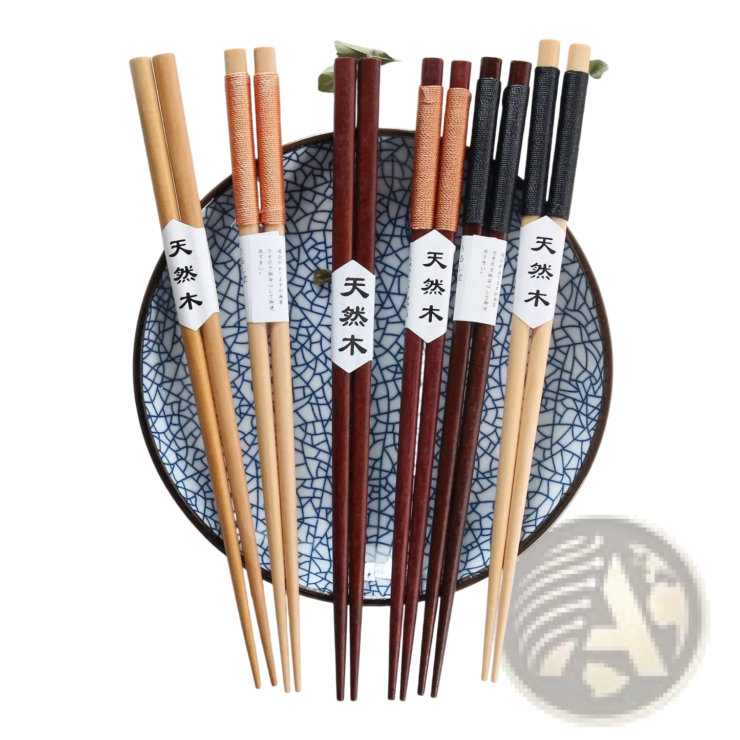 Natural Wood Chopsticks with Textured Hand Grips