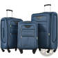 Navy Blue Softside Expandable 3 Piece Spinner Luggage Set