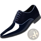 Navy Two Tone Velvet and Patent Leather Oxford Shoes