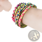 Neon Braided Gold Bangle Bracelet Set with Star Accents