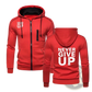 Never Give Up Contrast Zip Hoodie for Men