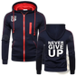 Never Give Up Contrast Zip Hoodie for Men