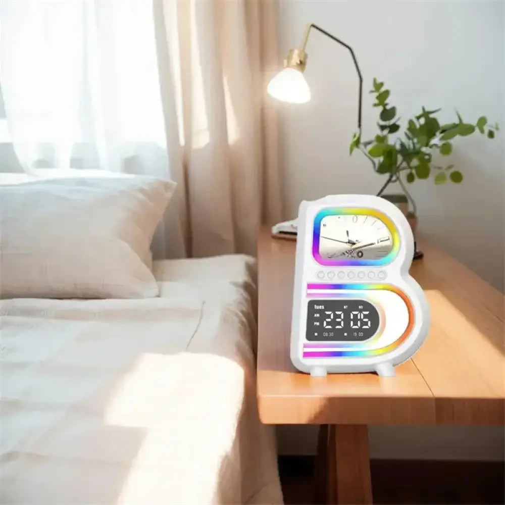 Smart B-shaped Rgb Bluetooth Speaker and Wireless Charger