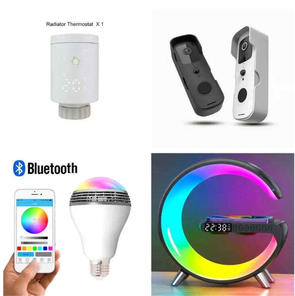 G-shaped Led Lamp with Bluetooth Speaker and Wireless Charger