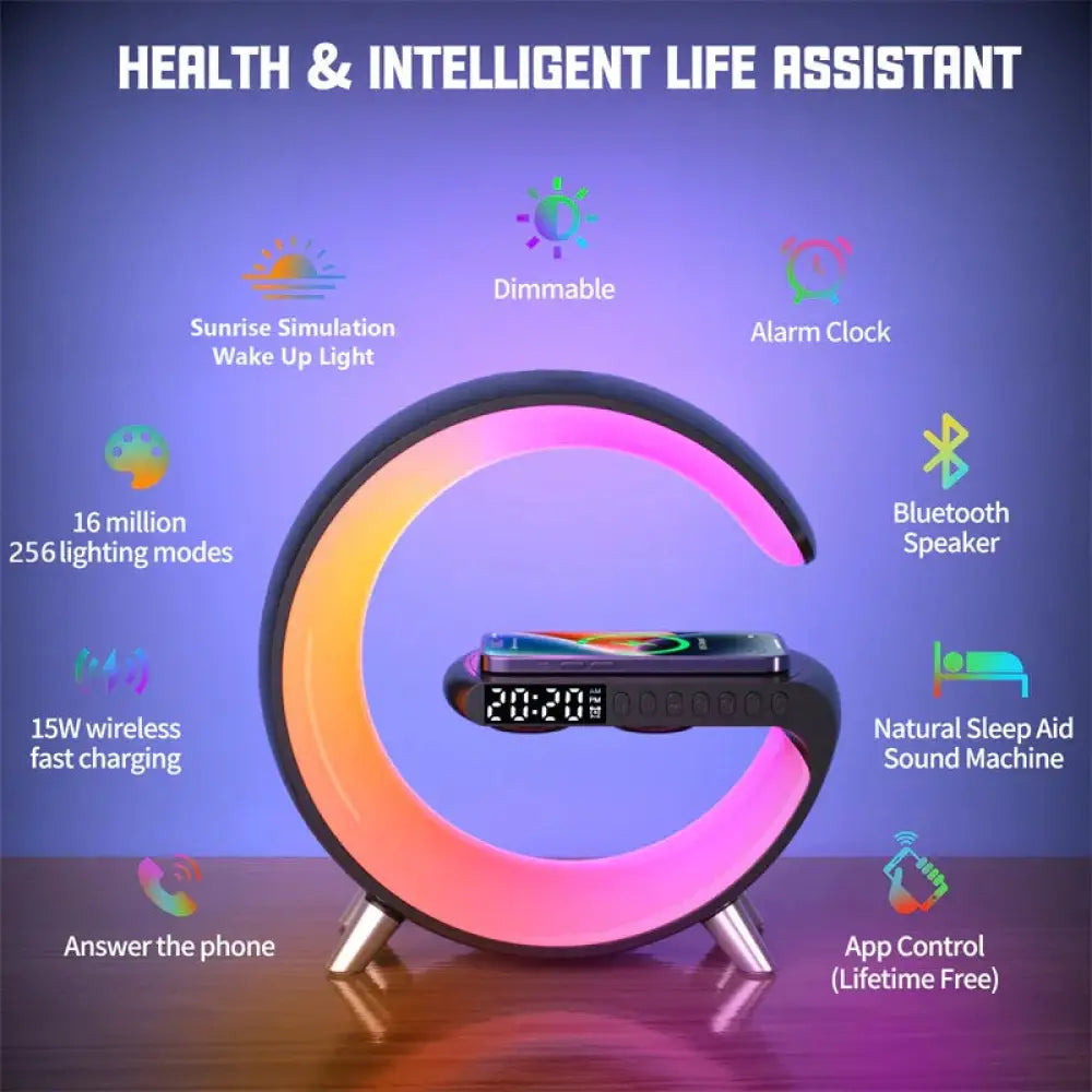 G-shape Smart Ambient Light with Bluetooth Speaker and Charger