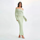 Shimmering one Shoulder Knit Maxi Beach Dress