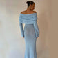 Shimmering one Shoulder Knit Maxi Beach Dress