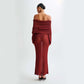 Shimmering one Shoulder Knit Maxi Beach Dress