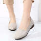 Scalloped Beige Leather Flats with Soft Cushioned Soles