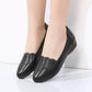 Scalloped Beige Leather Flats with Soft Cushioned Soles