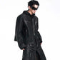 Men's V-neck Slim Fit Zipper Leather Bomber Jacket