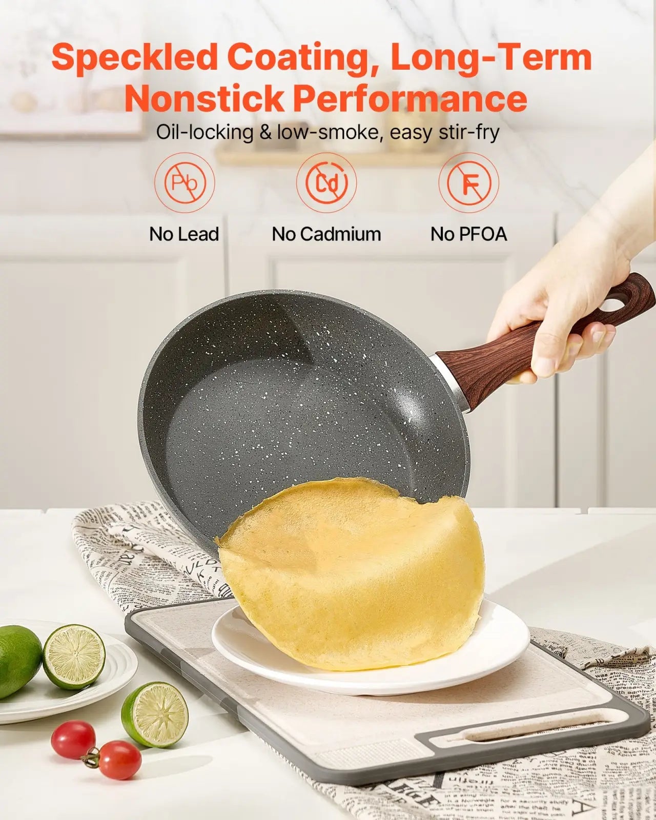 Nonstick Aluminum Frying Pan Set 3 Piece Cookware