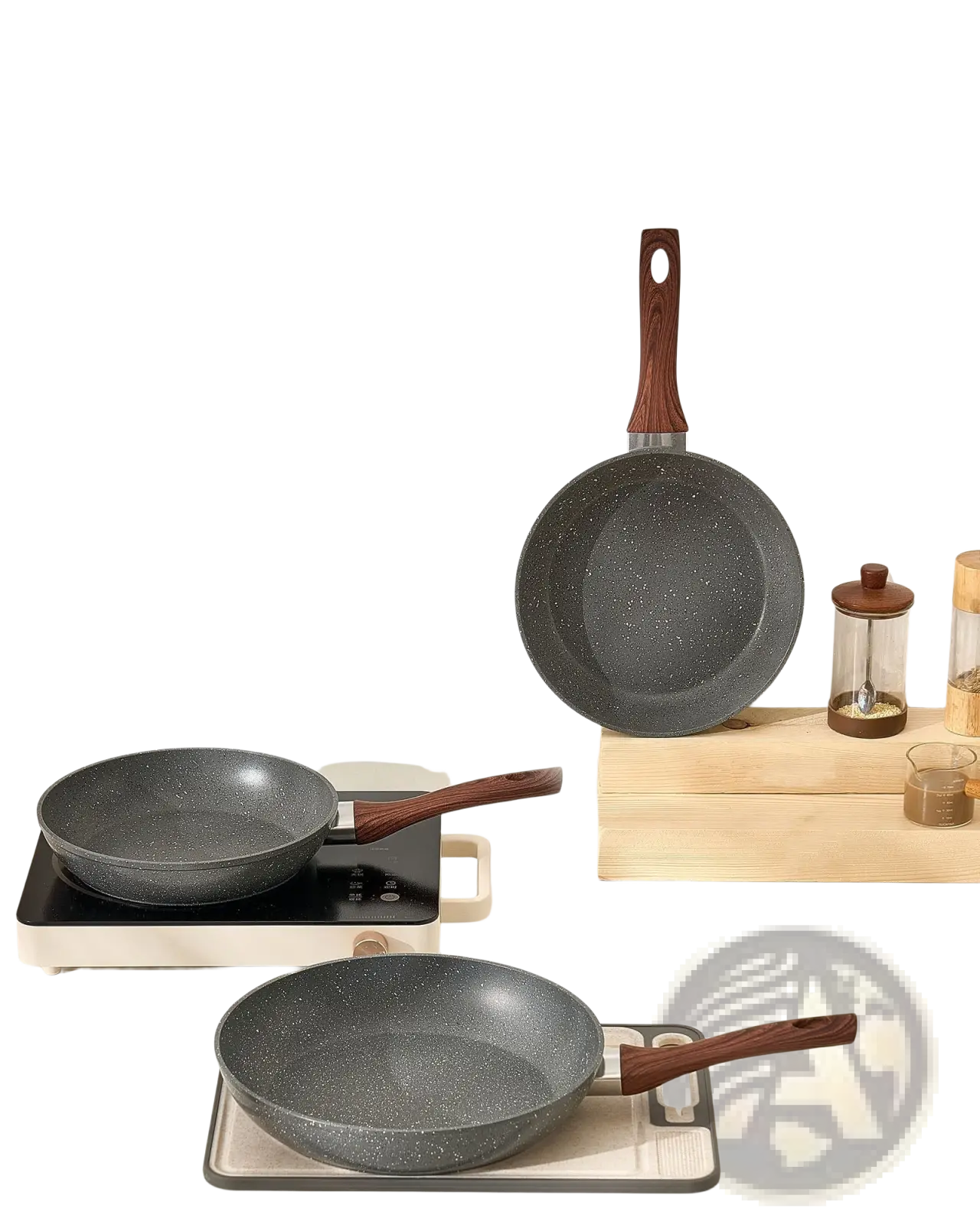 Nonstick Aluminum Frying Pan Set 3 Piece Cookware