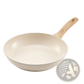 Nonstick Ceramic Frying Pan Set 3 Piece Beige