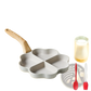 Nonstick Four Hole Egg Frying Pan with Wood Handle
