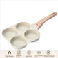 Nonstick Four Hole Egg Frying Pan with Wood Handle