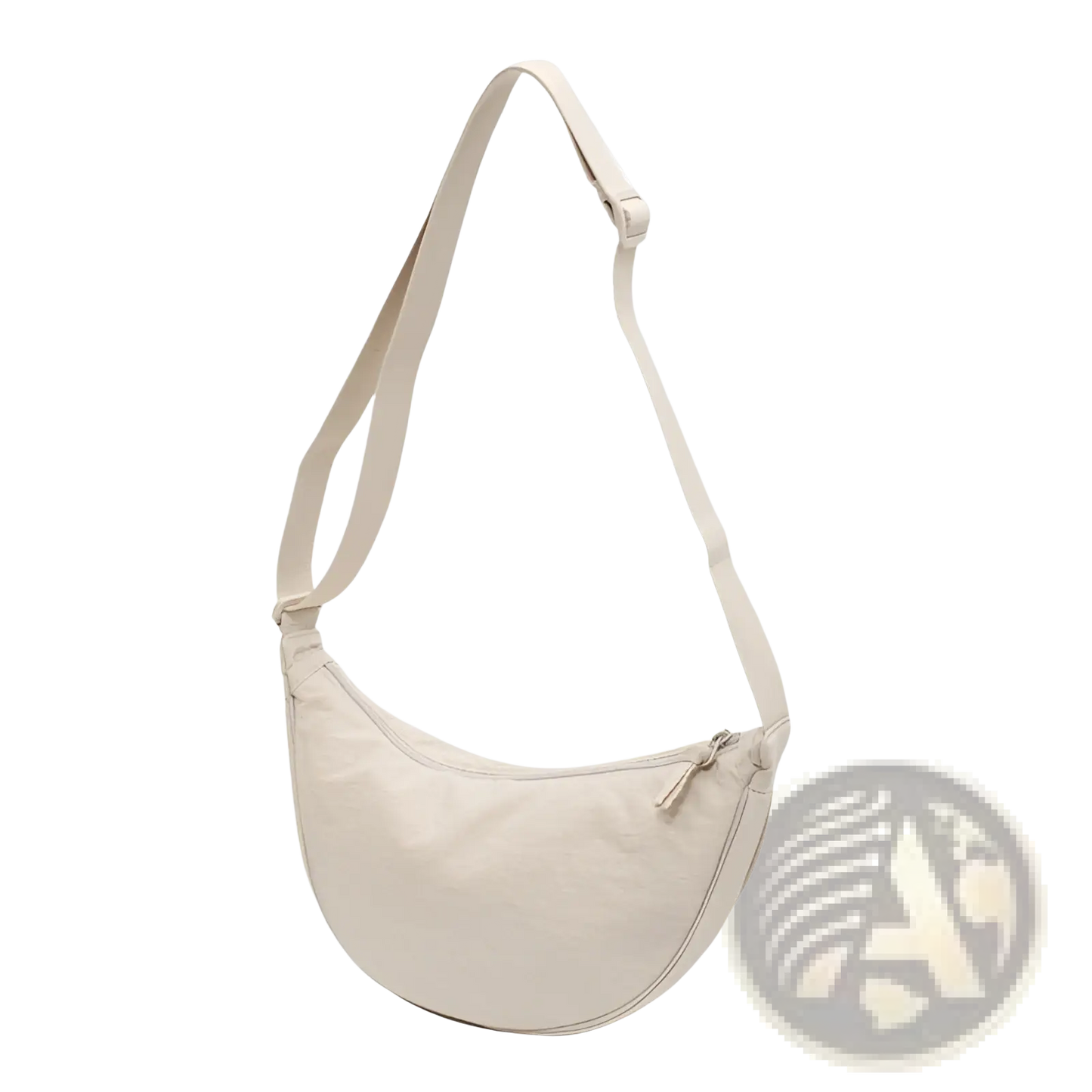 Nylon Dumpling Messenger Bag Curved Crossbody Strap