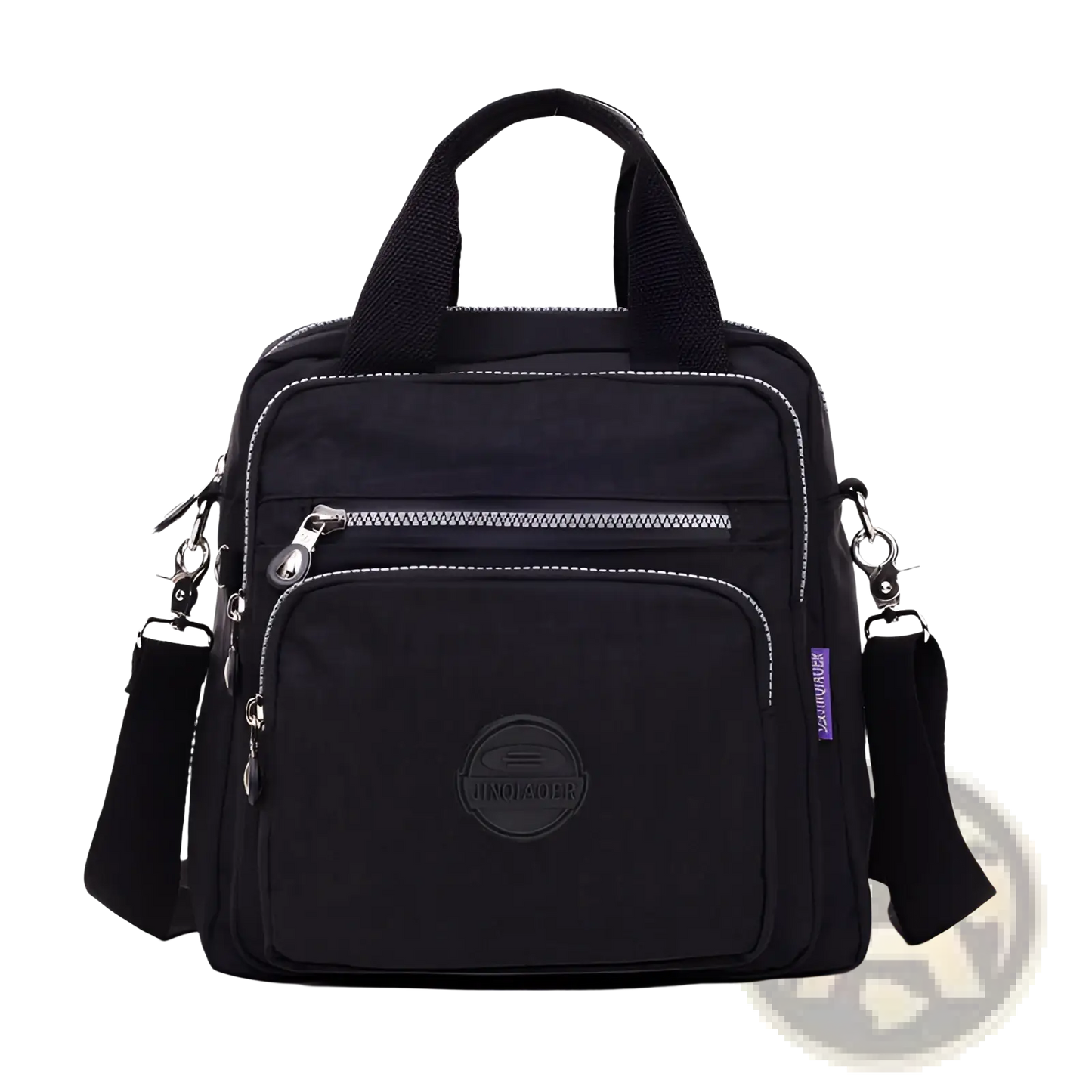 Nylon Messenger Bag Multi Zipper Canvas Backpack