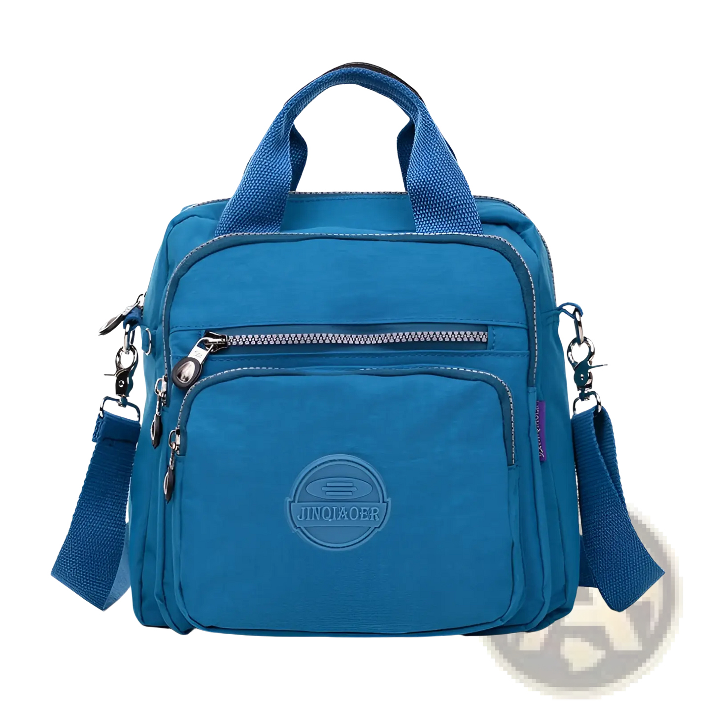 Nylon Messenger Bag Multi Zipper Canvas Backpack
