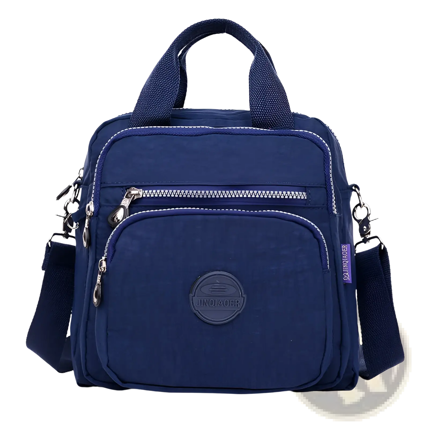 Nylon Messenger Bag Multi Zipper Canvas Backpack
