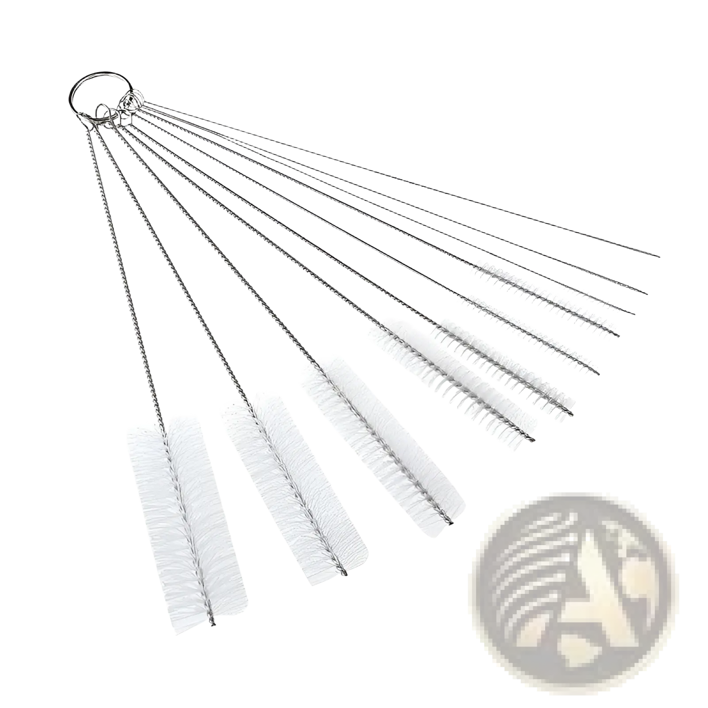 Nylon Straw Cleaning Brush Set Stainless Steel 10pc