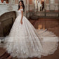 French Mori Embroidered Off-shoulder Tulle Wedding Dress