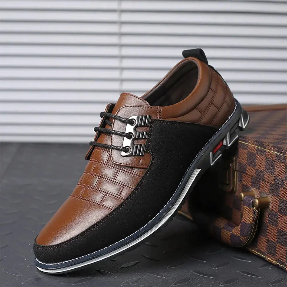 Men's British Two-tone Leather Dress Shoes
