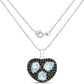 3.52 Carat Genuine Blue Topaz and Black Spinel .925 Sterling Silver Pendant