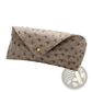 Ostrich Leather Polka Dot Sunglasses Case with Gold Clasp