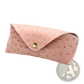 Ostrich Leather Polka Dot Sunglasses Case with Gold Clasp
