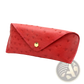 Ostrich Leather Polka Dot Sunglasses Case with Gold Clasp