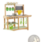Outdoor Mud Kitchen for Kids with Canopy and Wheels