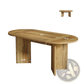 Oval Wooden Dining Table 63 Inch Rustic Pedestal Base