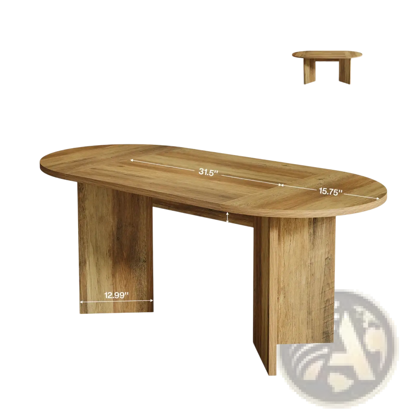 Oval Wooden Dining Table 63 Inch Rustic Pedestal Base