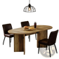 Oval Wooden Dining Table 63 Inch Rustic Pedestal Base