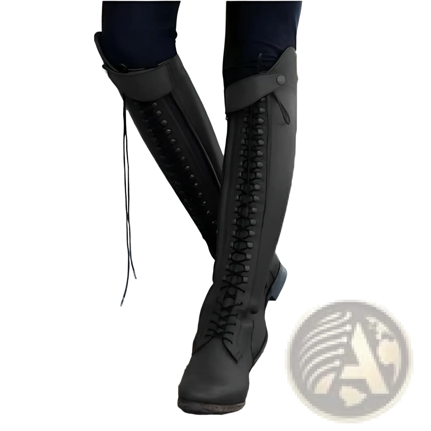 Over the Knee Leather Studded Riding Boots