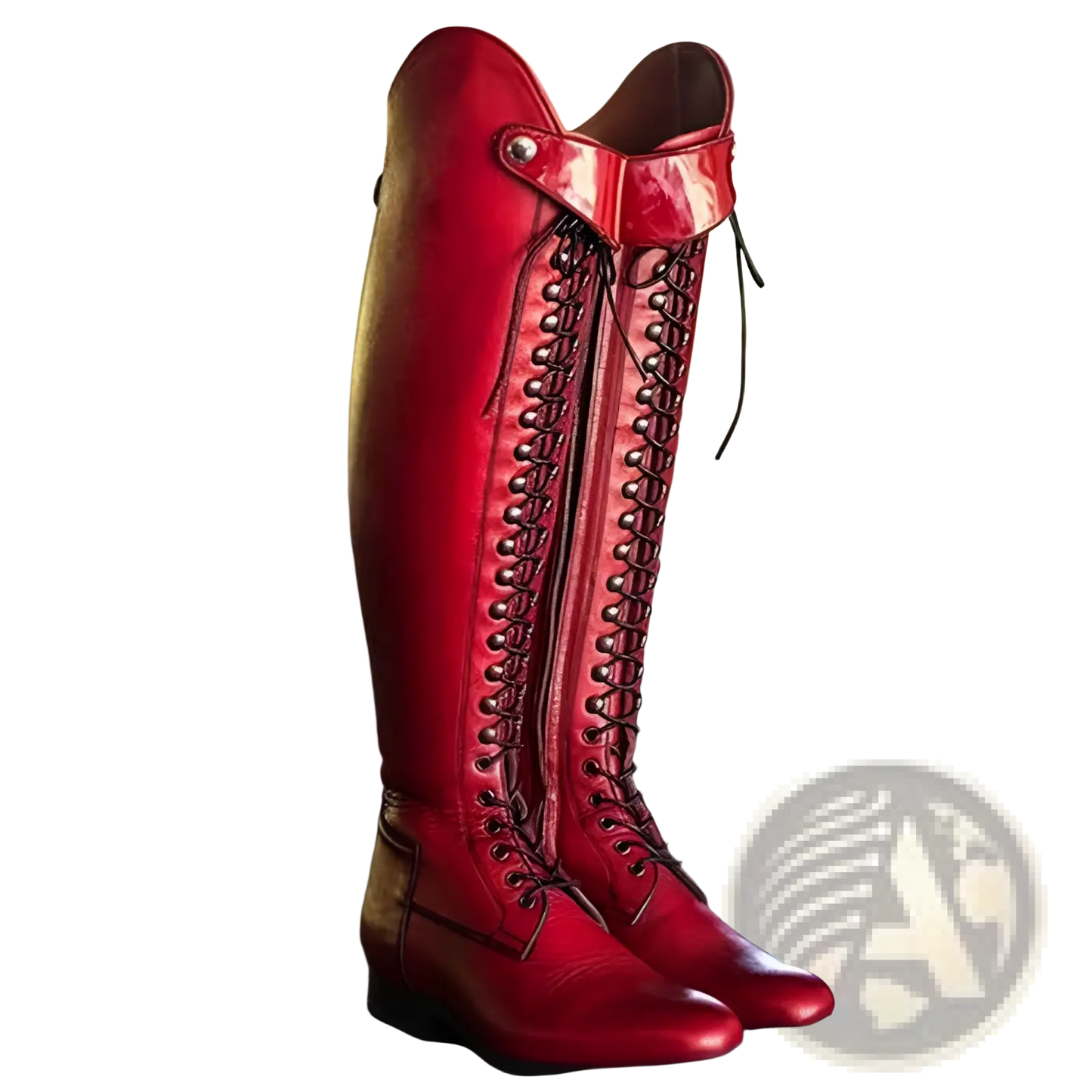 Over the Knee Leather Studded Riding Boots