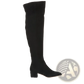 Over the Knee Suede Boots with Low Block Heel