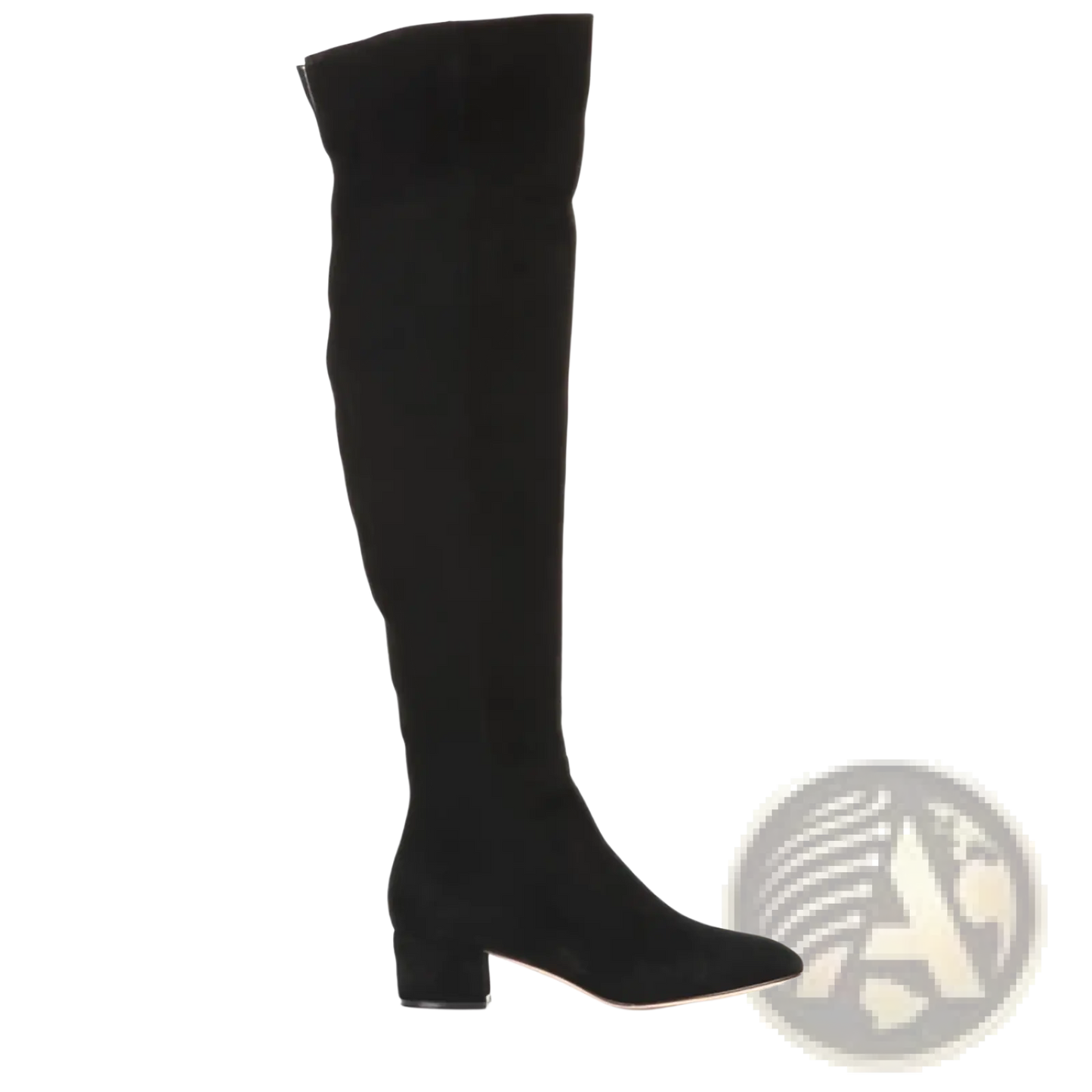 Over the Knee Suede Boots with Low Block Heel
