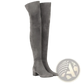 Over the Knee Suede Boots with Low Block Heel