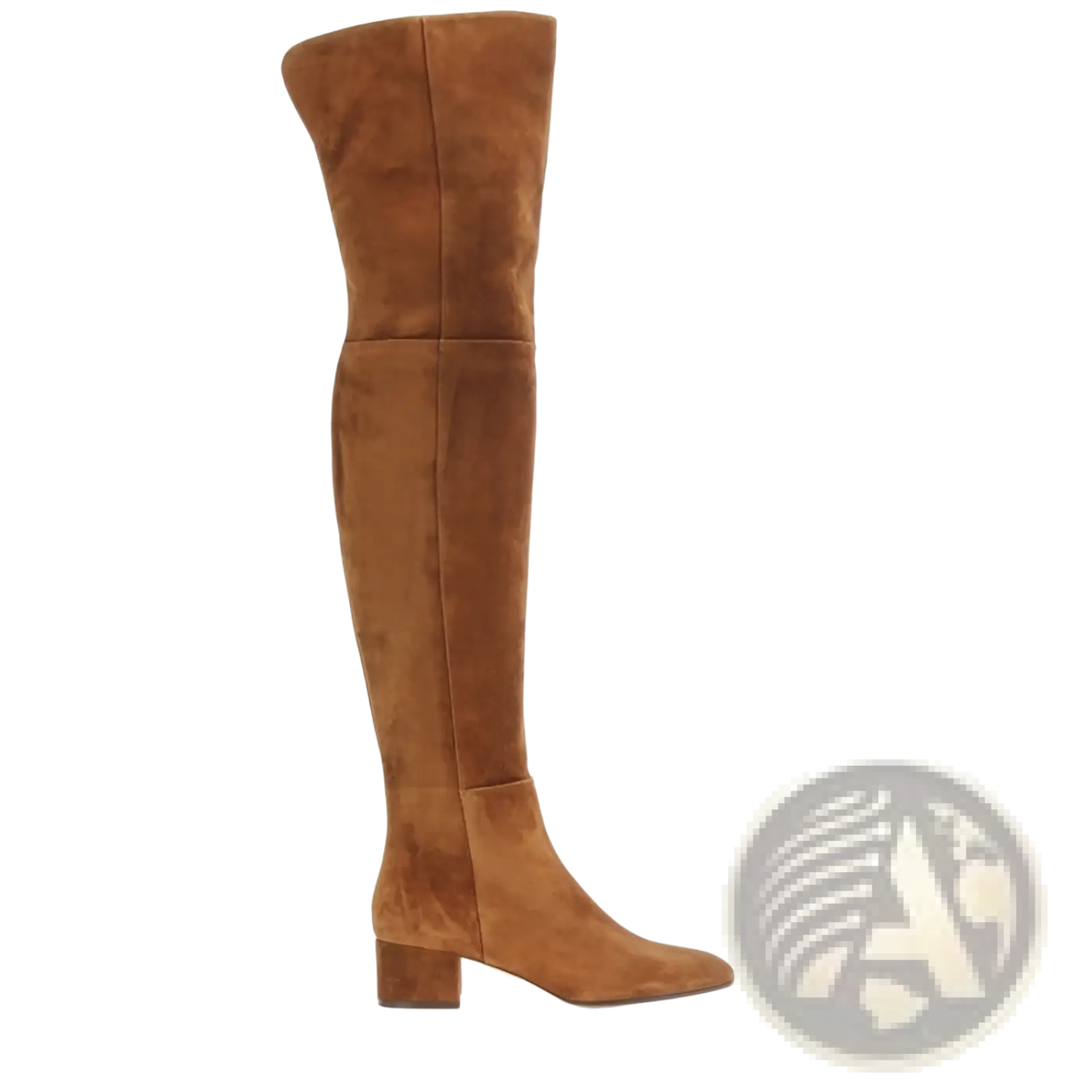 Over the Knee Suede Boots with Low Block Heel