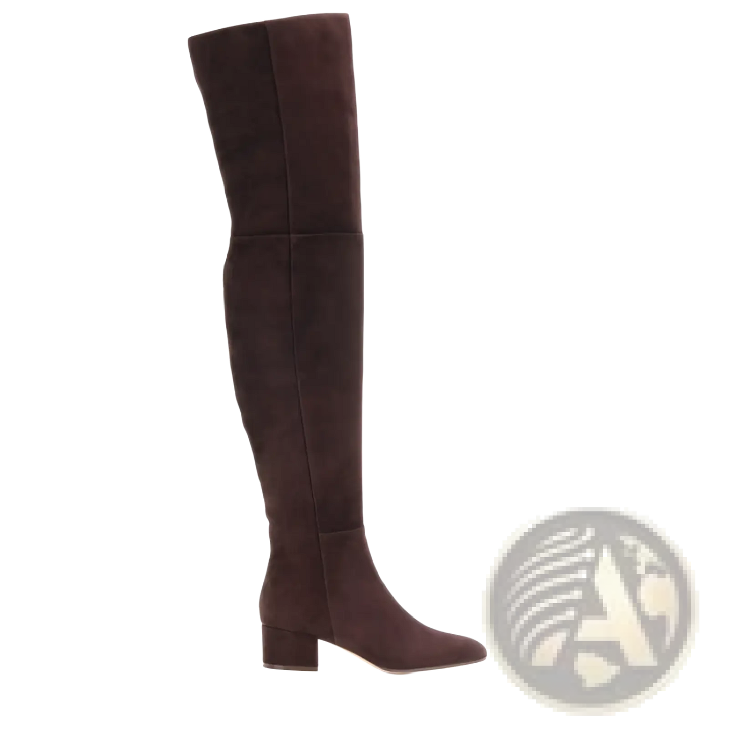 Over the Knee Suede Boots with Low Block Heel