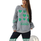 Oversized Heart Pattern Graphic Sweatshirt