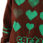 Oversized Heart Pattern Graphic Sweatshirt